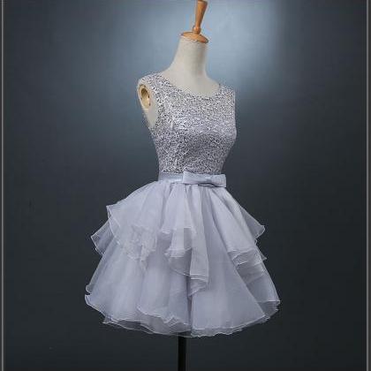 Organza Scoop Sleeveless A-line Short/Mini With Applique Dresses main image 0