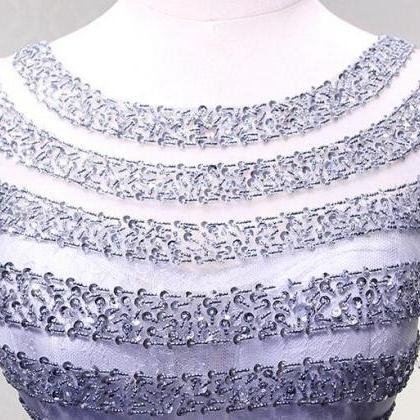 Chic A line Scoop Lilac Long Prom Dresses Birthday Dress With Ruffles