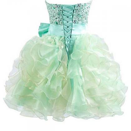 Beautiful Prom Dresses,sage A-line Sweetheart..