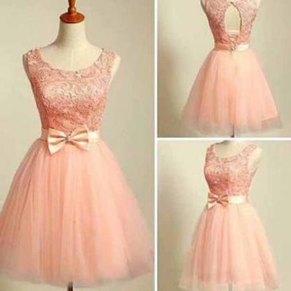 Modest Prom Dresses,pearl Pink A-line Scoop Short..
