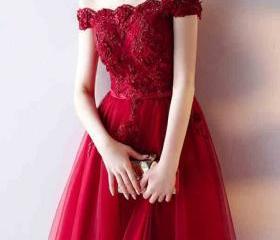 A-Line Red Short Prom Dress With Pockets, Beading Dresses For Graduation Party OM342