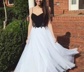 A-line Spaghetti Straps Long Prom Dresses Formal Gowns TP0928 main image 1