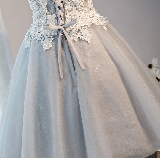 A-line V-neck Ruffles Short/Mini Tulle Dress