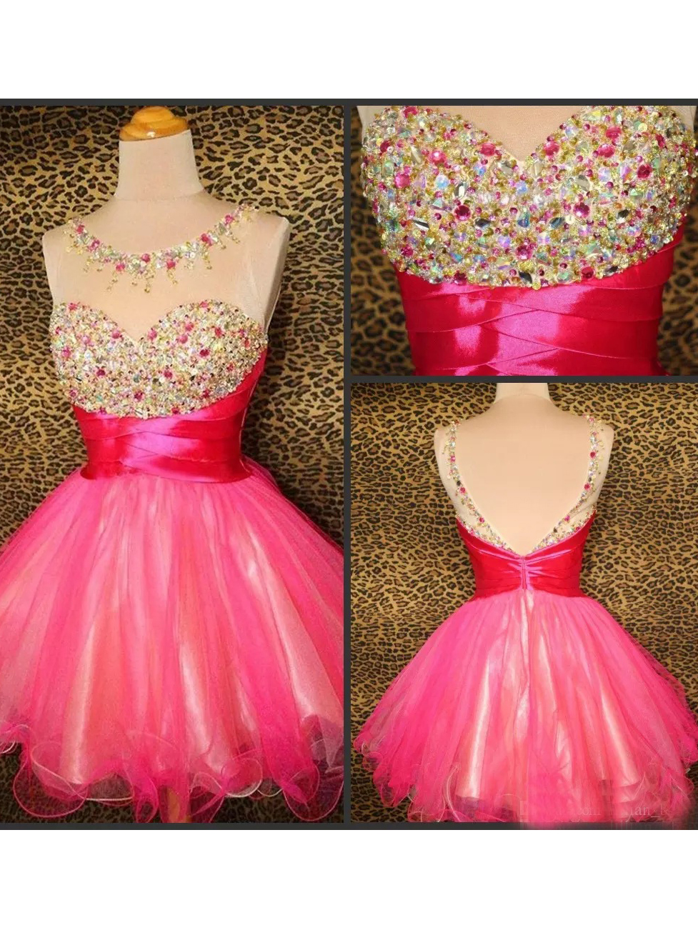 A-line Short-Mini Tulle Prom Dress CS0410 main image 0
