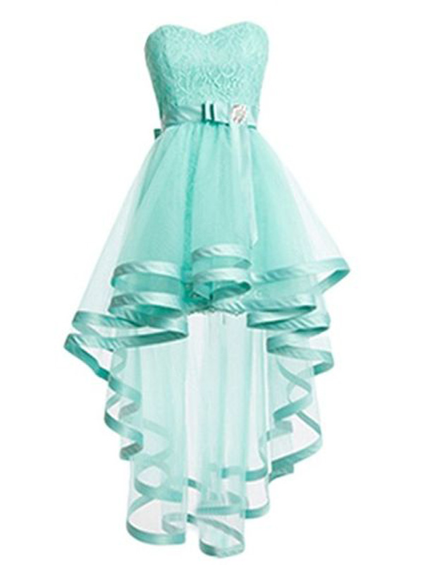 Prom Dresses High Low,a-line Sweetheart Asymmetrical Tulle Homecoming Dress Short Prom Dresses Sp8025