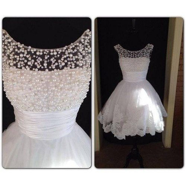White Prom Dresses,white A-line Scoop Short Mini Tulle Homecoming Dress Short Prom Dresses Sp8023