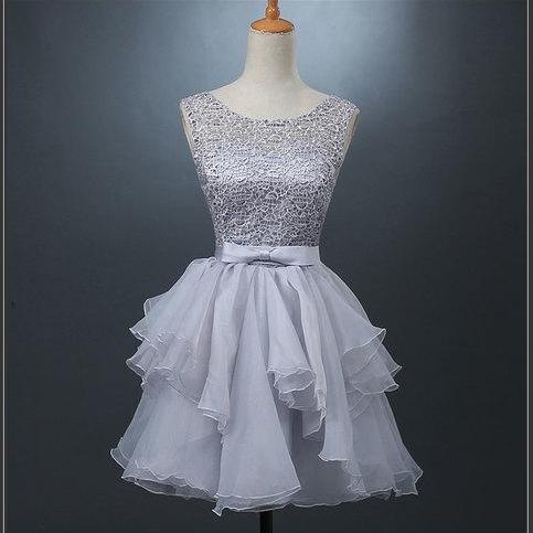 A-line Scoop Short Mini Organza Short Prom Dress Homecoming Dresses ...