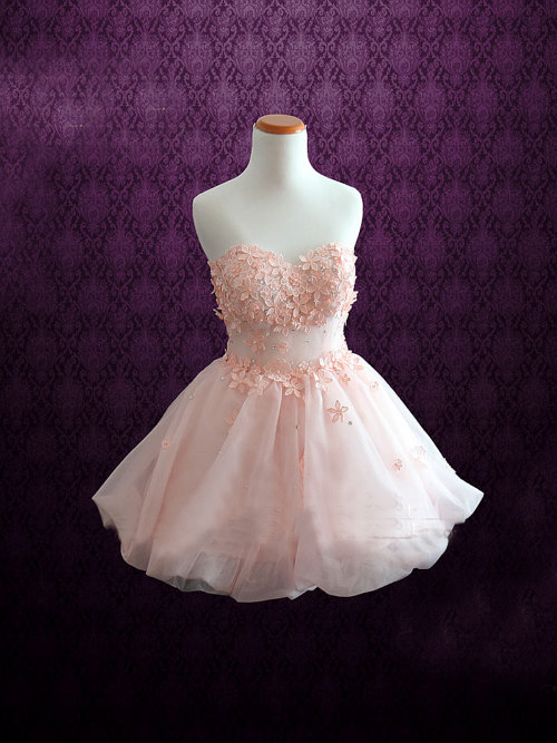 A-line Sweetheart Short Mini Organza Short Prom Dress Homecoming ...